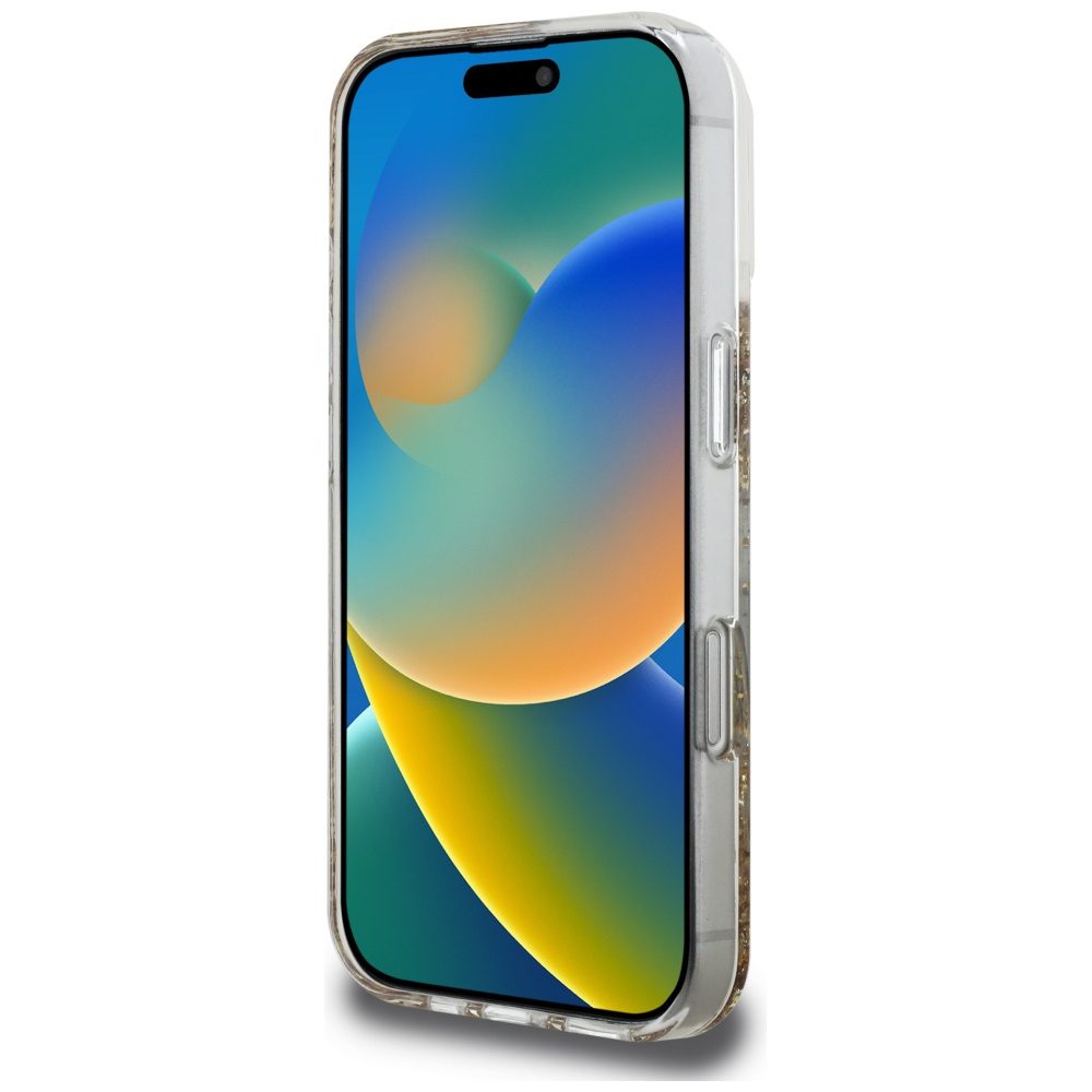 479417_oryg Guess HC Resin Bottom Glitter case for iPhone 16 MagSafe gold