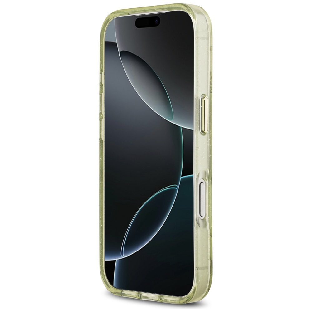 479441_oryg Guess IML Glitter Flowers Triangle MagSafe case for iPhone 17 Pro Max green