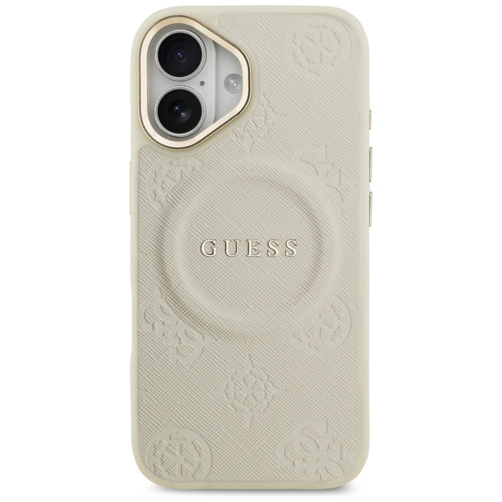 Guess Peony Hot Stamp MagSafe case for iPhone 17 beige