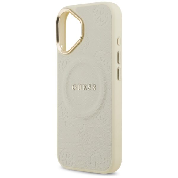 Guess Peony Hot Stamp MagSafe case for iPhone 17 beige