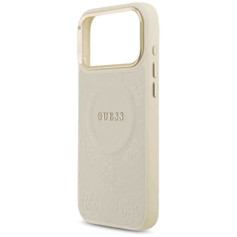 Guess Peony Hot Stamp MagSafe case for iPhone 17 Pro Max beige