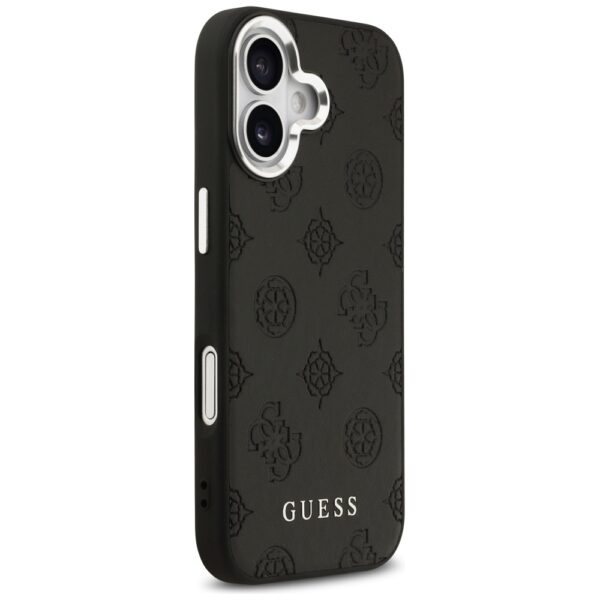 Guess Peony Hot Stamp Script MagSafe case for iPhone 17 black