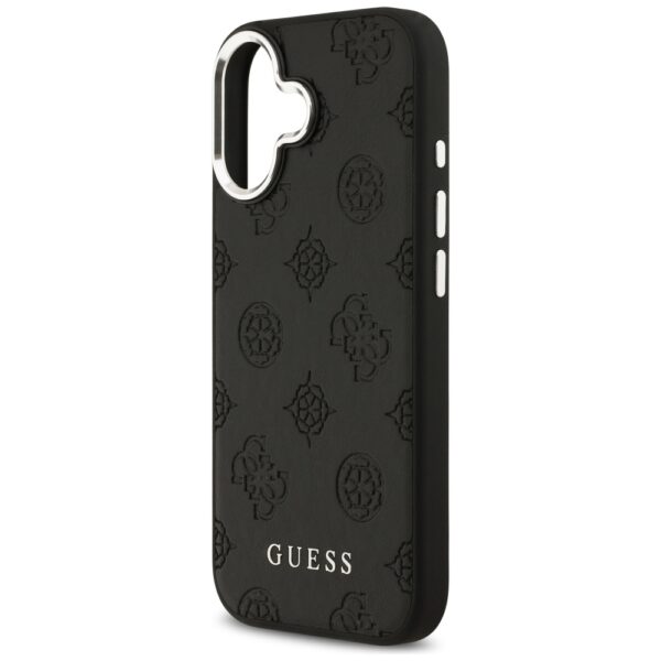 Guess Peony Hot Stamp Script MagSafe case for iPhone 17 black