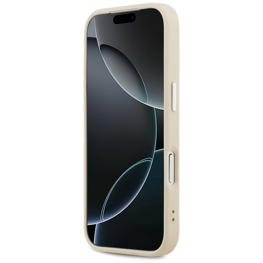 Guess Peony Hot Stamp Script MagSafe case for iPhone 17 Pro beige