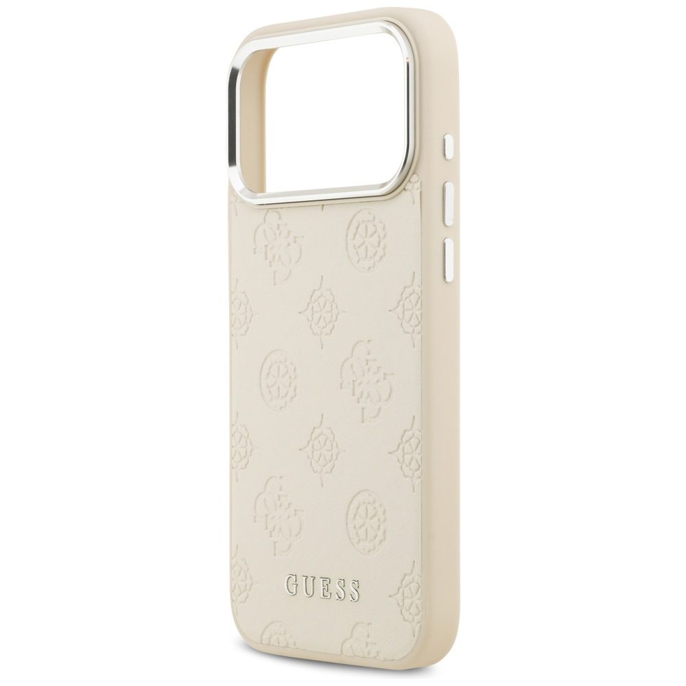 Guess Peony Hot Stamp Script MagSafe case for iPhone 17 Pro Max beige