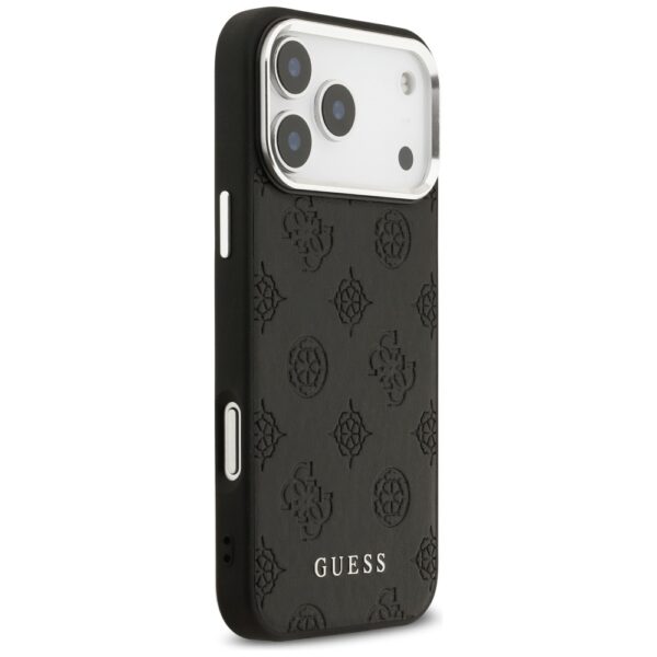 Guess Peony Hot Stamp Script MagSafe case for iPhone 17 Pro Max black