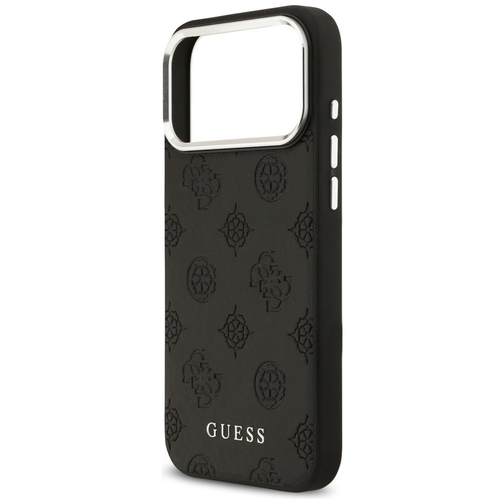 Guess Peony Hot Stamp Script MagSafe case for iPhone 17 Pro Max black