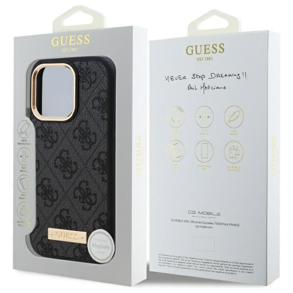 Guess GUHMP16XU4GPRK iPhone 16 Pro Max 6.9" black/black hardcase 4G Logo Plate MagSafe