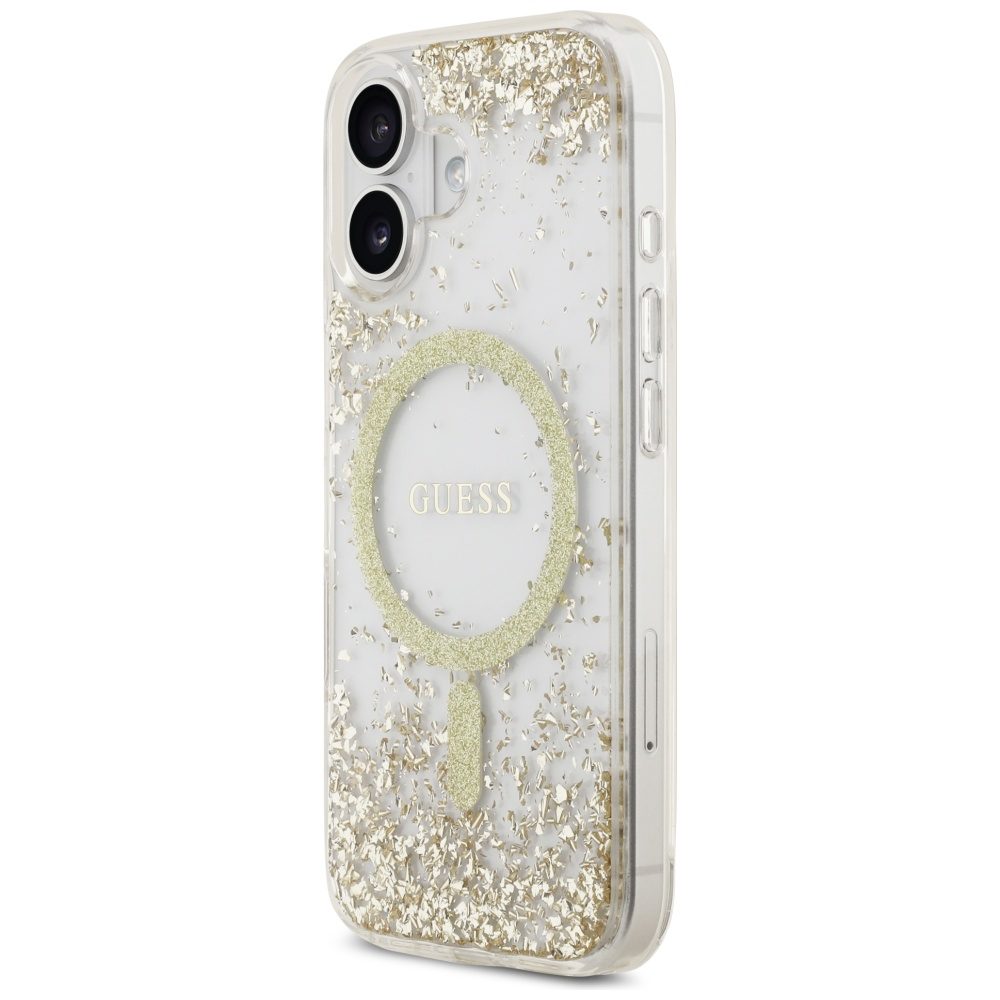 480599_oryg Guess case for iPhone 17 GUESS HC MAGSAFE RESIN BOTTOM GLITTER gold
