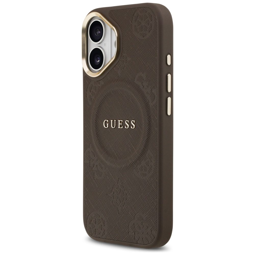 Guess case for iPhone 17 HC MAGSAFE PU W/ PEONY HOT STAMP brown