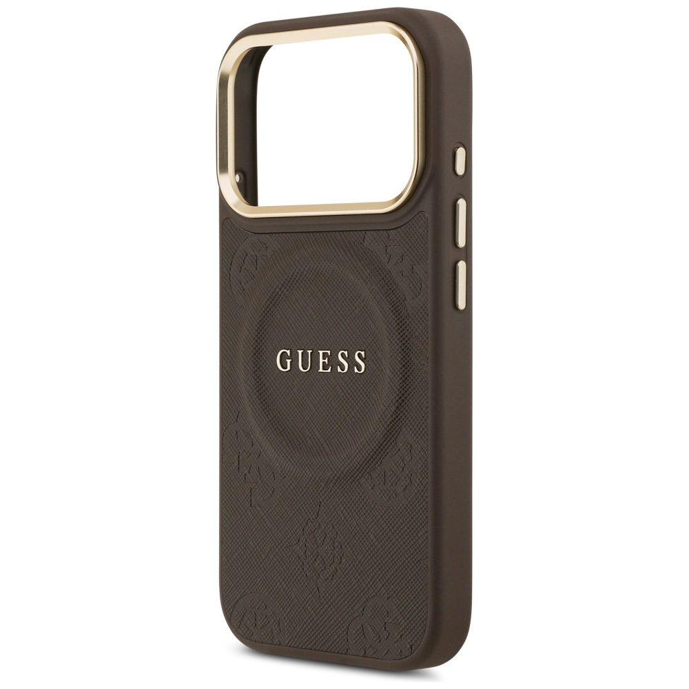 480651_oryg Guess case for iPhone 17 Pro HC MAGSAFE PU W/ PEONY HOT STAMP brown