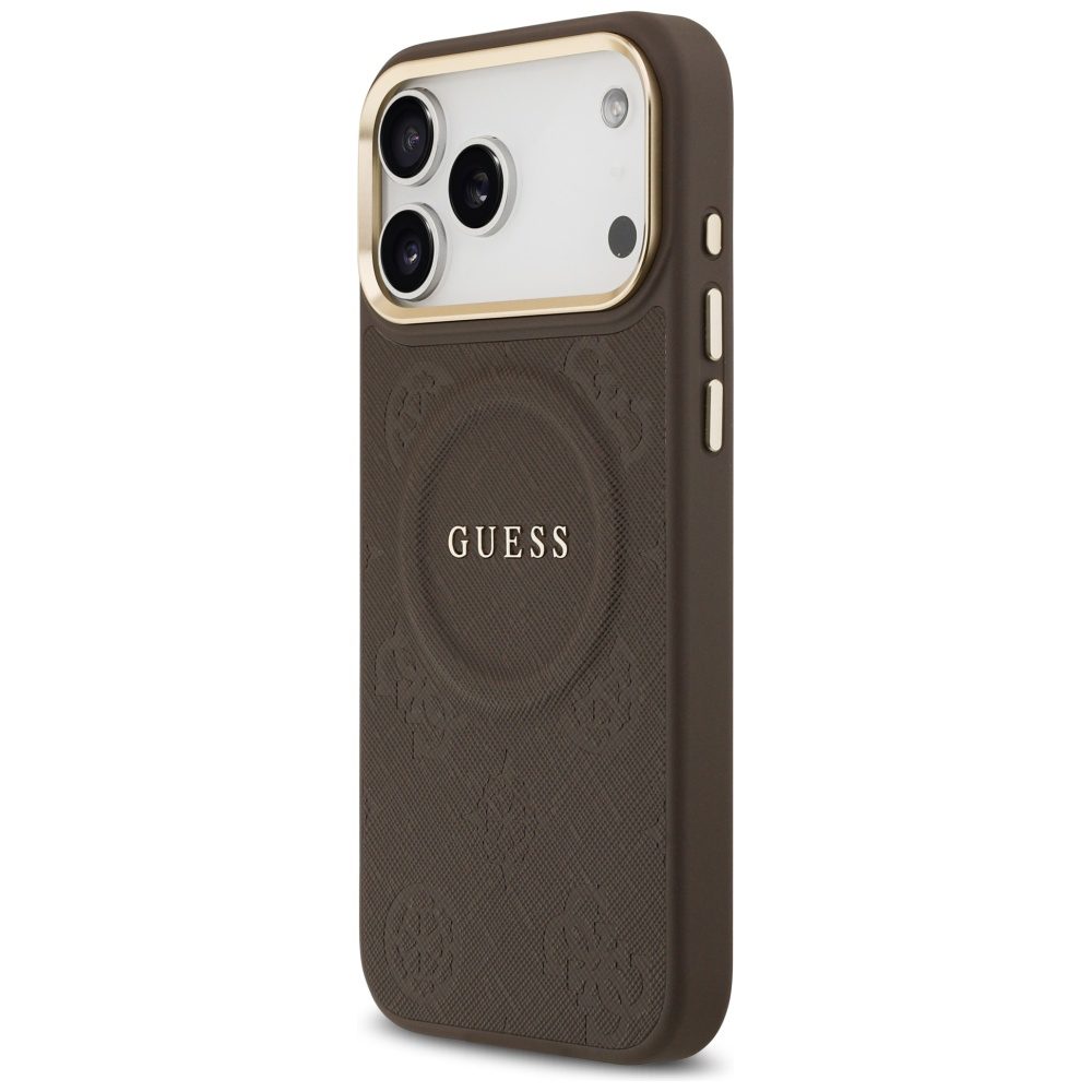 Guess case for iPhone 17 Pro Max HC MAGSAFE PU W/ PEONY HOT STAMP brown