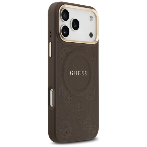 Guess case for iPhone 17 Pro Max HC MAGSAFE PU W/ PEONY HOT STAMP brown