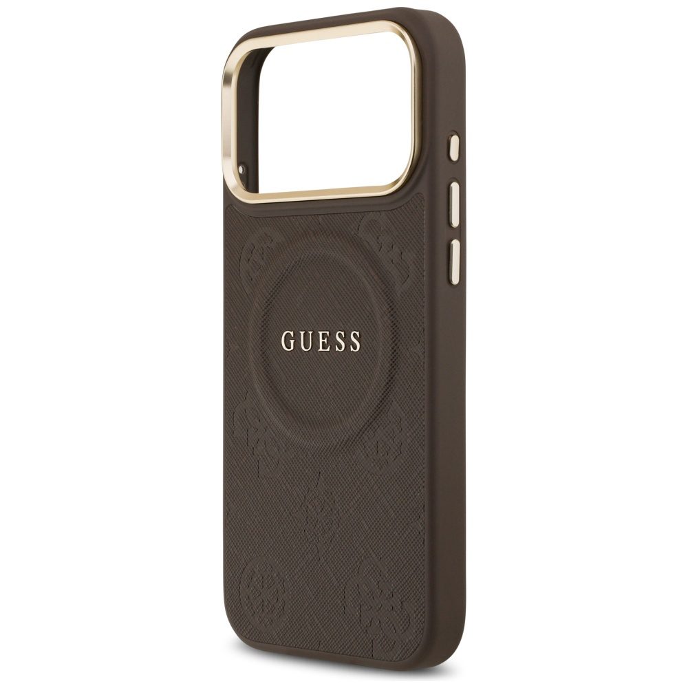 Guess case for iPhone 17 Pro Max HC MAGSAFE PU W/ PEONY HOT STAMP brown