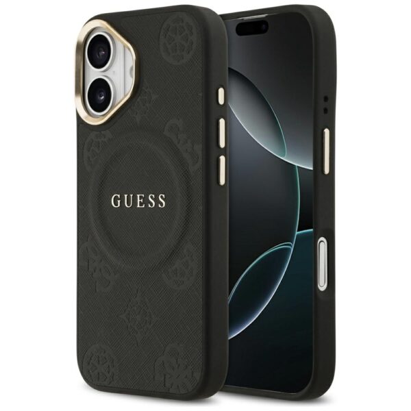 Guess case for iPhone 17 HC MAGSAFE PU W/ PEONY HOT STAMP black