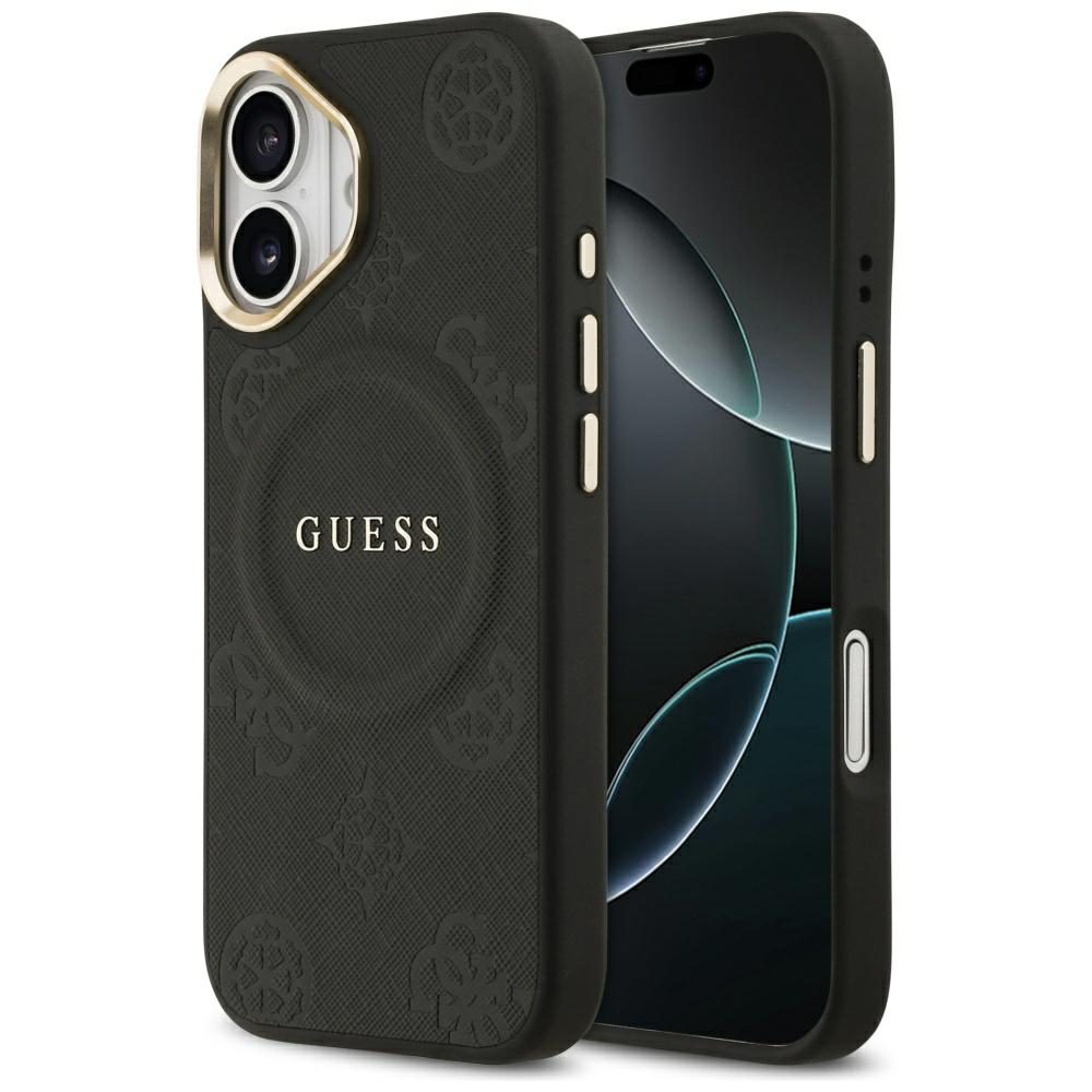 Guess case for iPhone 17 HC MAGSAFE PU W/ PEONY HOT STAMP black
