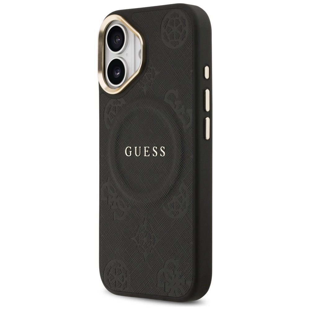 Guess case for iPhone 17 HC MAGSAFE PU W/ PEONY HOT STAMP black