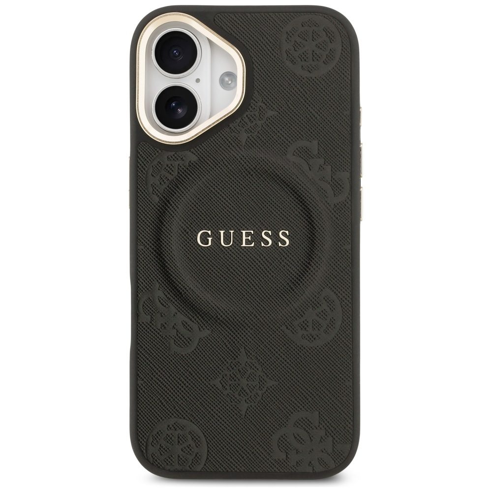 Guess case for iPhone 17 HC MAGSAFE PU W/ PEONY HOT STAMP black