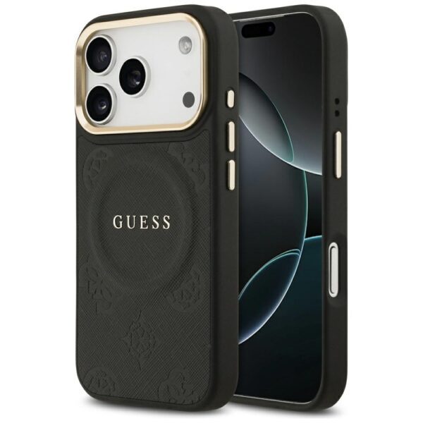 Guess case for iPhone 17 Pro HC MAGSAFE PU W/ PEONY HOT STAMP black