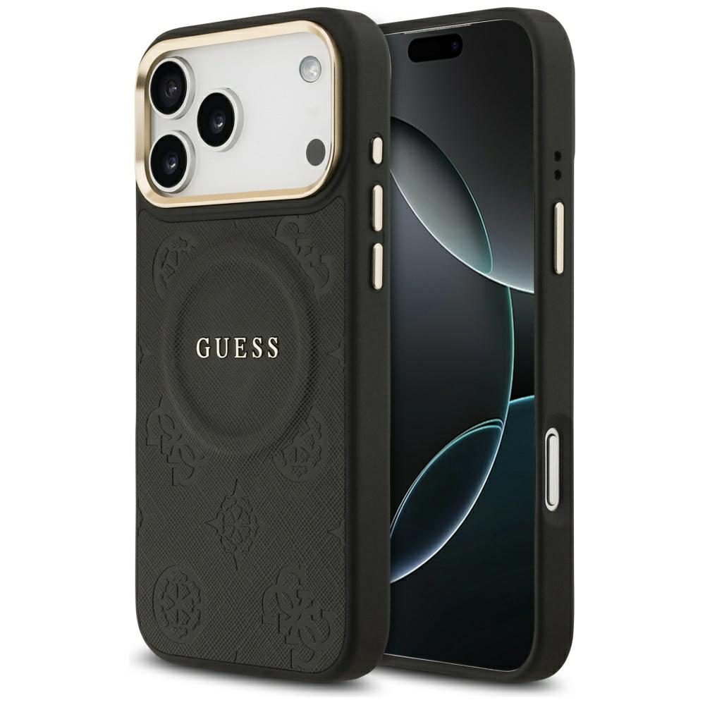 Guess case for iPhone 17 Pro Max HC MAGSAFE PU W/ PEONY HOT STAMP black