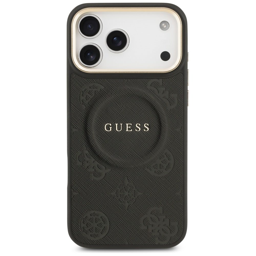 Guess case for iPhone 17 Pro Max HC MAGSAFE PU W/ PEONY HOT STAMP black
