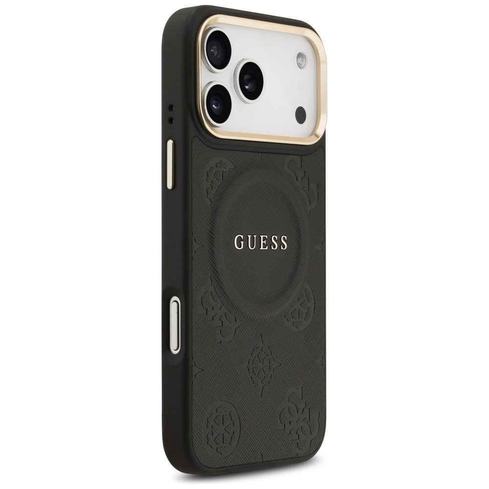 Guess case for iPhone 17 Pro Max HC MAGSAFE PU W/ PEONY HOT STAMP black