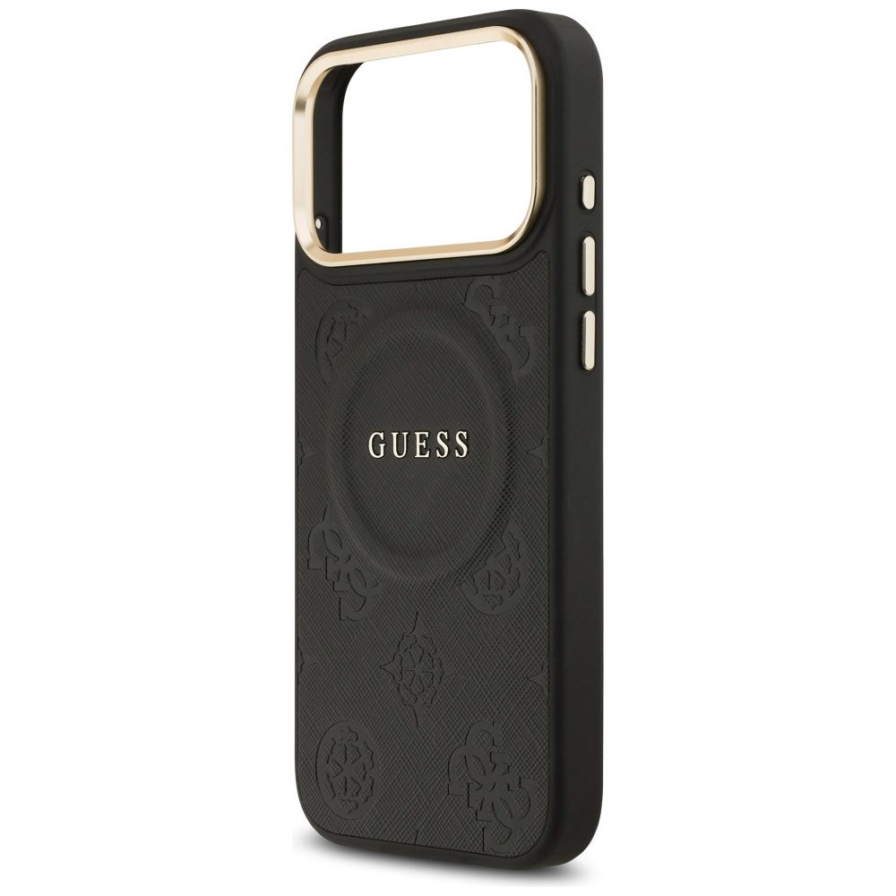 Guess case for iPhone 17 Pro Max HC MAGSAFE PU W/ PEONY HOT STAMP black