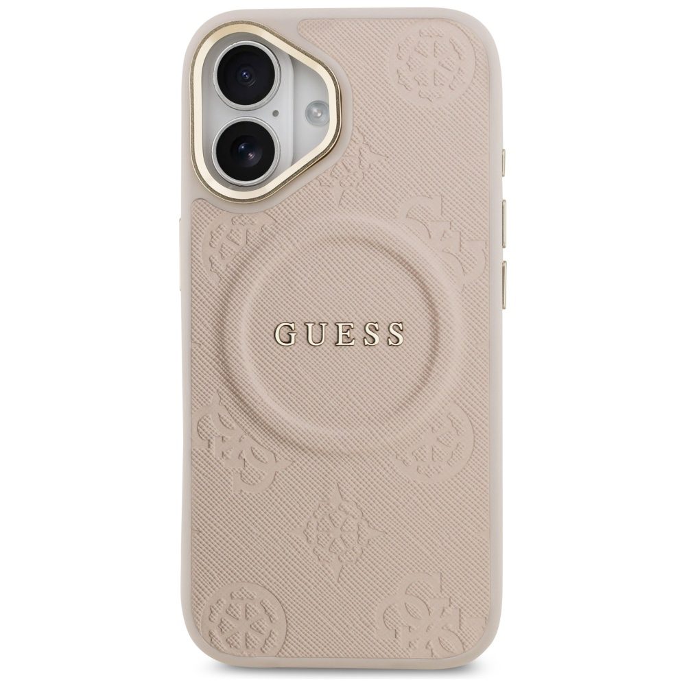 Guess case for iPhone 17 HC MAGSAFE PU W/ PEONY HOT STAMP pink