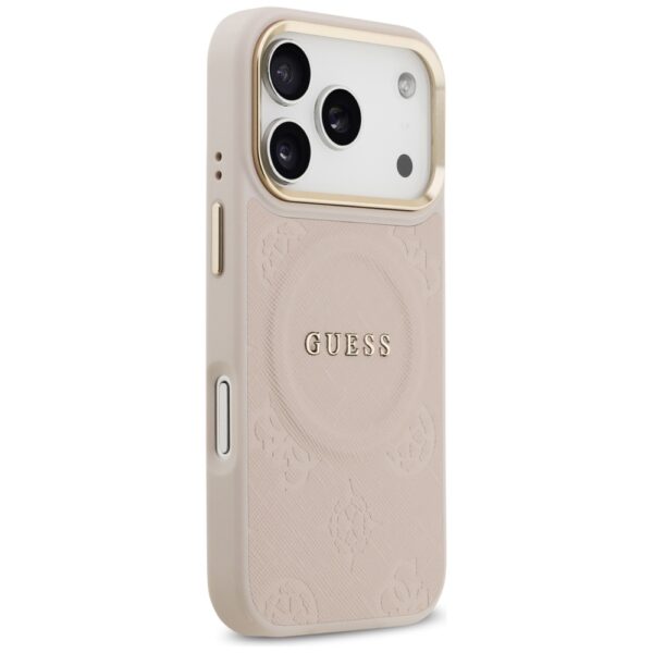 480713_oryg Guess case for iPhone 17 Pro HC MAGSAFE PU W/ PEONY HOT STAMP pink