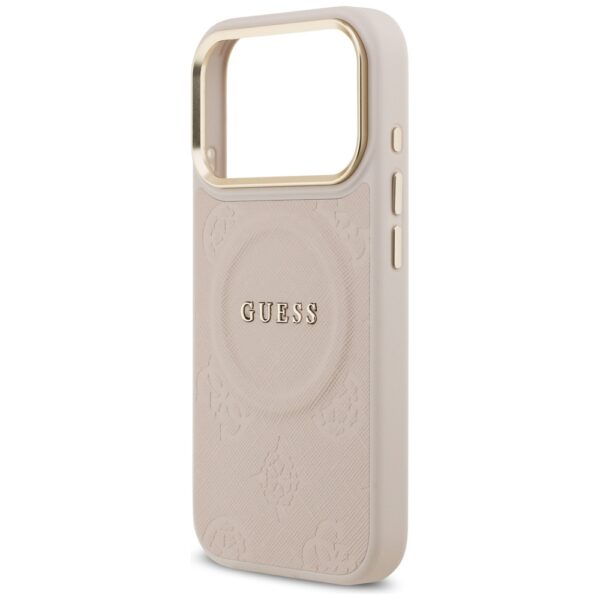 480715_oryg Guess case for iPhone 17 Pro HC MAGSAFE PU W/ PEONY HOT STAMP pink