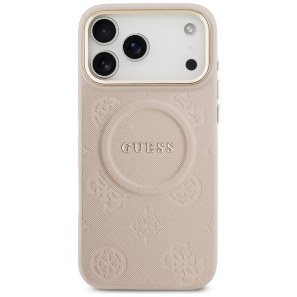 Guess case for iPhone 17 Pro Max HC MAGSAFE PU W/ PEONY HOT STAMP pink