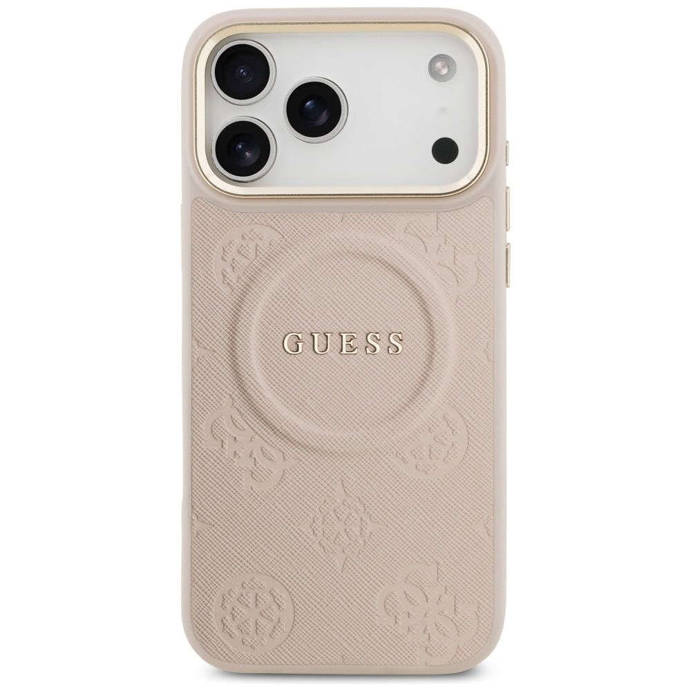 Guess case for iPhone 17 Pro Max HC MAGSAFE PU W/ PEONY HOT STAMP pink
