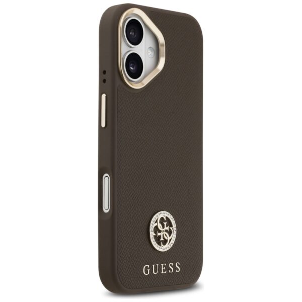 480729_oryg Guess case for iPhone 17 HC MAGSAFE PU W/ GRAINED PU STRASS LOGO brown