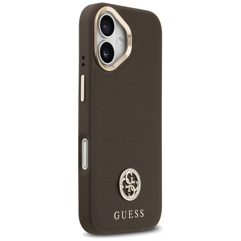 480729_oryg Guess case for iPhone 17 HC MAGSAFE PU W/ GRAINED PU STRASS LOGO brown
