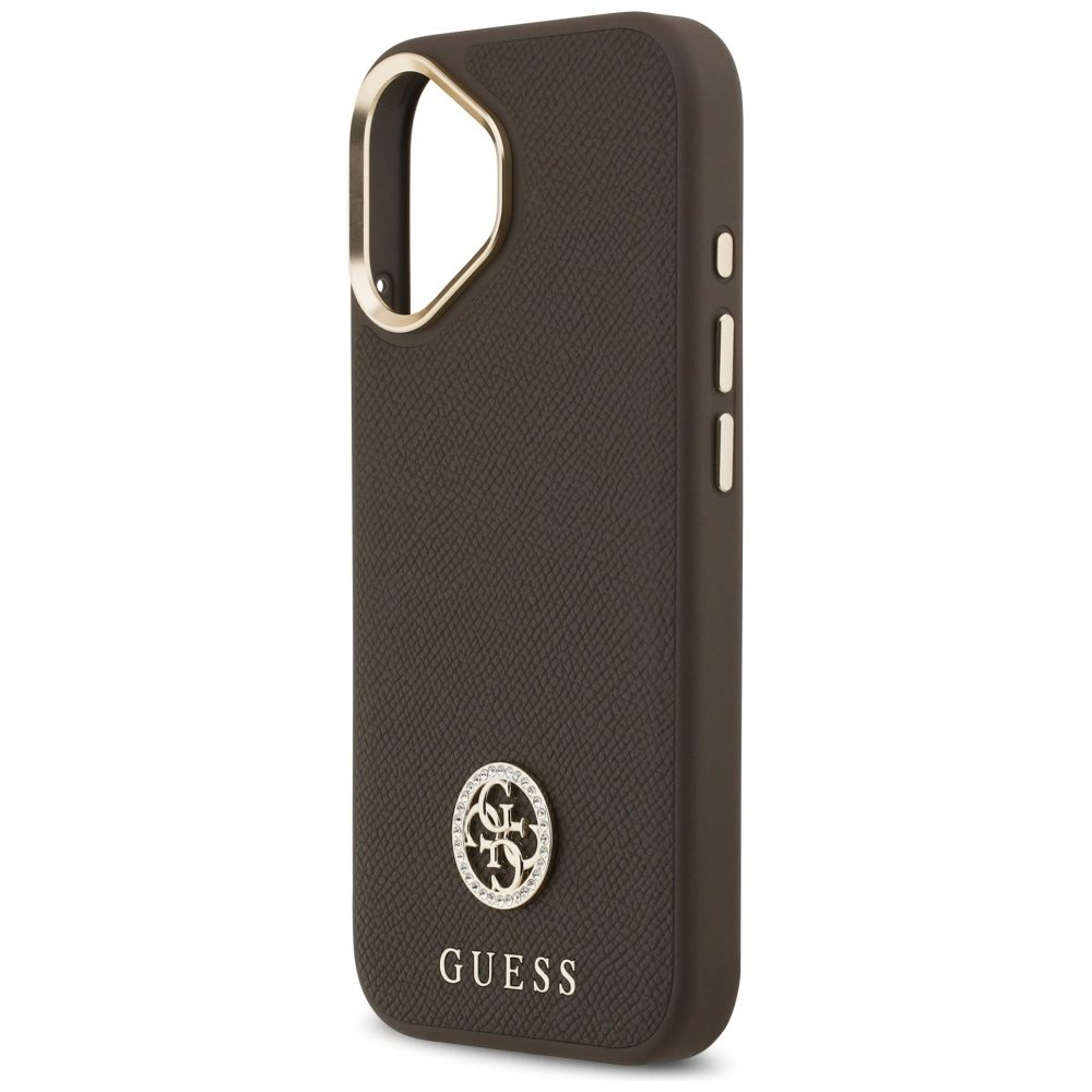480731_oryg Guess case for iPhone 17 HC MAGSAFE PU W/ GRAINED PU STRASS LOGO brown