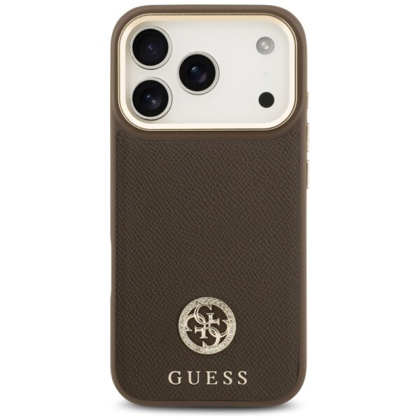 Guess case for iPhone 17 Pro HC MAGSAFE PU W/ GRAINED PU STRASS LOGO brown
