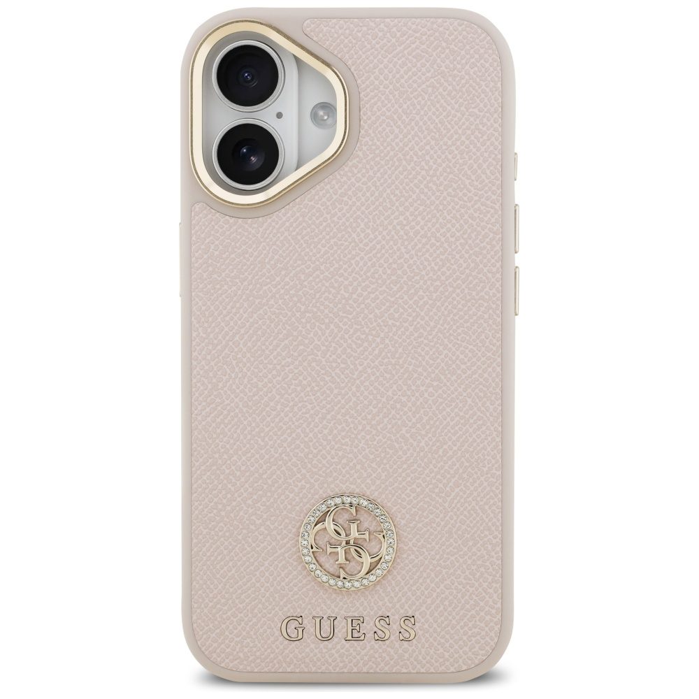 480752_oryg Guess case for iPhone 17 HC MAGSAFE PU W/ GRAINED PU STRASS LOGO pink