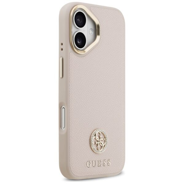 480753_oryg Guess case for iPhone 17 HC MAGSAFE PU W/ GRAINED PU STRASS LOGO pink