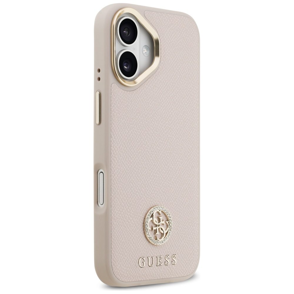 480753_oryg Guess case for iPhone 17 HC MAGSAFE PU W/ GRAINED PU STRASS LOGO pink