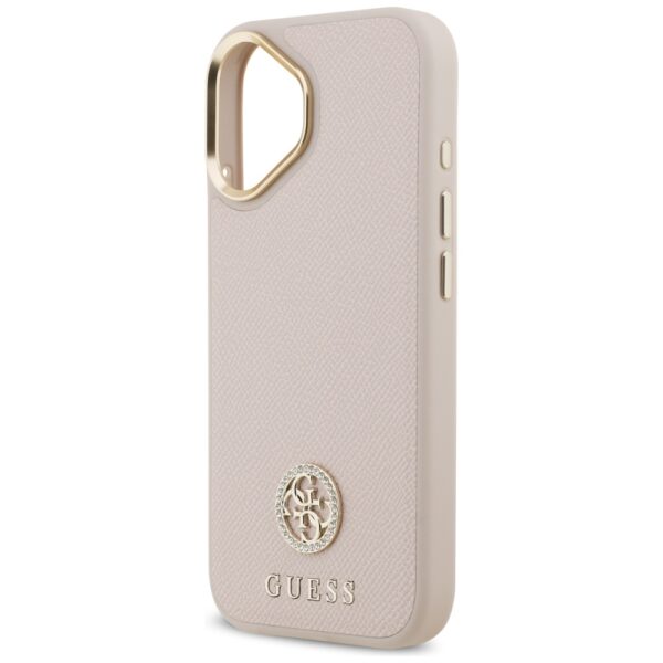 480755_oryg Guess case for iPhone 17 HC MAGSAFE PU W/ GRAINED PU STRASS LOGO pink