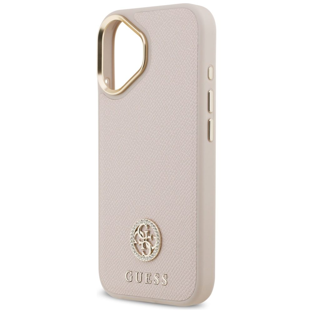 480755_oryg Guess case for iPhone 17 HC MAGSAFE PU W/ GRAINED PU STRASS LOGO pink