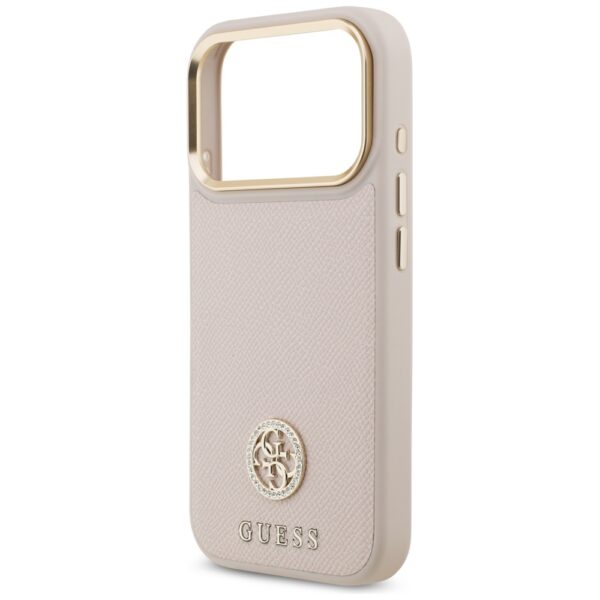 480763_oryg Guess case for iPhone 17 Pro HC MAGSAFE PU W/ GRAINED PU STRASS LOGO pink