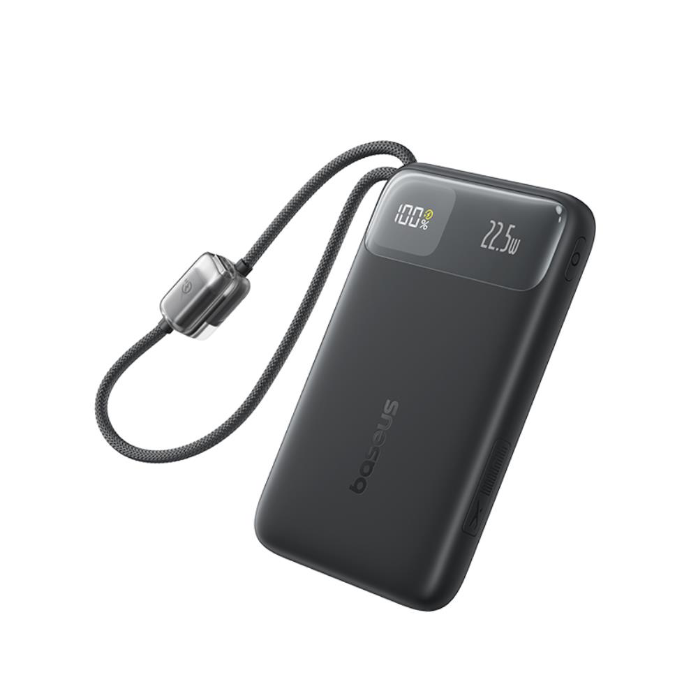 Baseus EnerFill FC11 Digital Display Power Bank with Dual Cable 22.5W 10000mAh Black