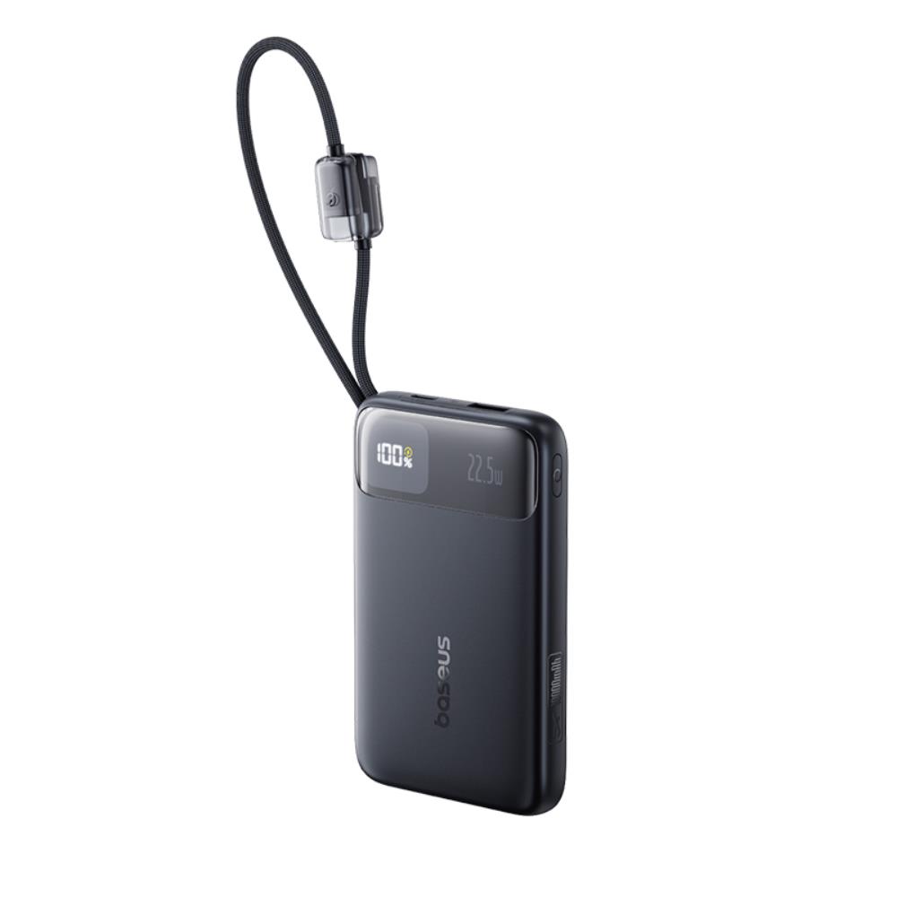Baseus EnerFill FC11 Digital Display Power Bank with Dual Cable 22.5W 10000mAh Black