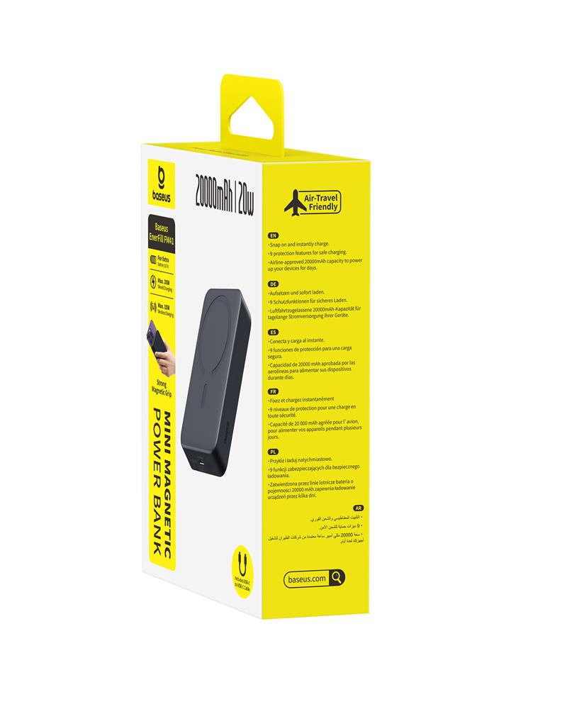 Baseus EnerFill FM41 Ultra-Mini Magnetic Power Bank 20W 20000mAh Black