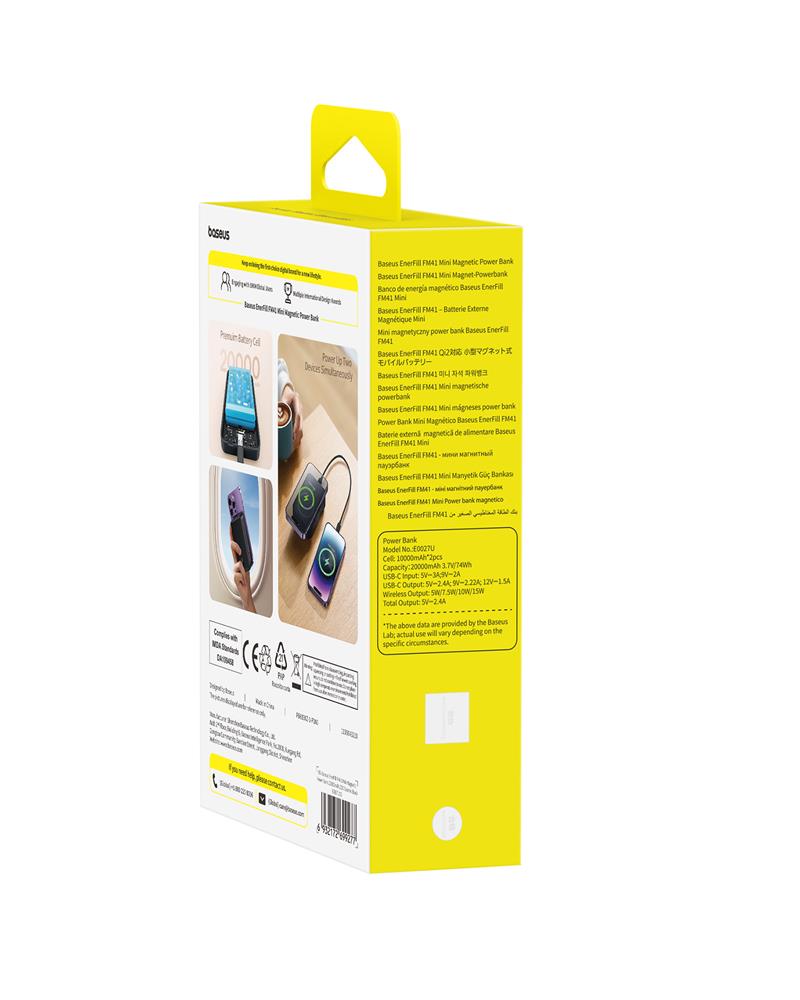Baseus EnerFill FM41 Ultra-Mini Magnetic Power Bank 20W 20000mAh Black