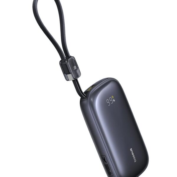 Baseus EnerFill FC21 Qpow 3 Ultra Digital Display Power Bank with Detachable Cable 45W 10000mAh Black