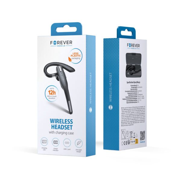 Forever wireless headset BH-100 with charging case black