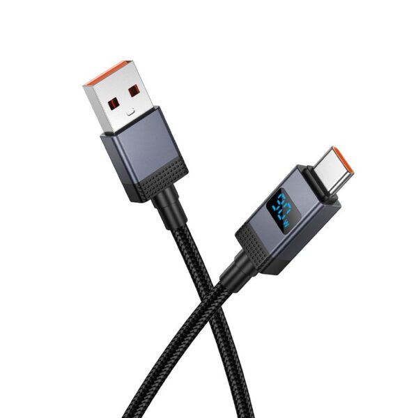 4c05d35919afa30ce80ac87c9b22c199 Cable USB A to USB C Hoco 5A with display 1 m X118 black