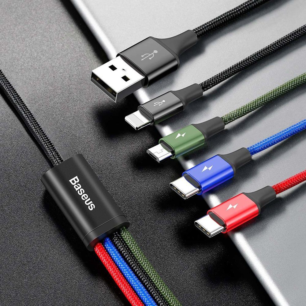 53447_3 Baseus cable USB cable 4in1 Lightning / 2x USB Type C / micro USB in nylon braid 3.5A 1.2m black (CA1T4-B01)eng